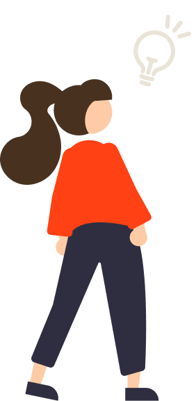 ひらめく女性